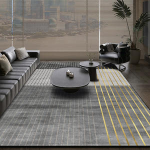 Alfombra de Estilo Nórdico, Rectangular, a Rayas, de Fibra de Poliéster, para Sala de Estar, Dormitorio, Decoración del Hogar, H-025-2, Limpieza Localizada - Product Image 1