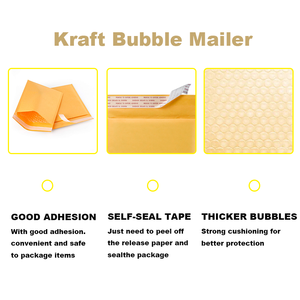 ซองจดหมายขนส่งเป็นมิตรต่อสิ่งแวดล้อมสีเหลืองแบบสั่งทำซองบับเบิ้ลบับเบิ้ลคุณภาพสูงกระดาษคราฟท์ - Product Image 4