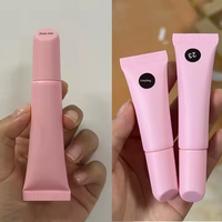 Emballage de baume à lèvres en plastique rose de luxe personnalisé, tube de rouge à lèvres vide, conteneur à presser avec bouchon à vis et impression sérigraphique