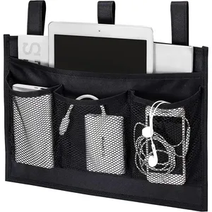 Sac suspendu de chevet de poche multicouche en tissu personnalisable organisateur de poche de rangement de chevet pour dortoir maison