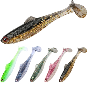Vente en gros de leurres de pêche souples en plastique, type shad, à queue en T, 65mm, 75mm, 90mm, 100mm - Product Image 1