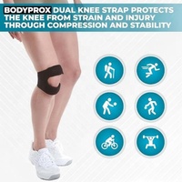 Genouillère de compression à rotule ouverte en néoprène avec double sangle réglable, personnalisée ODM pour le sport, la course et le badminton