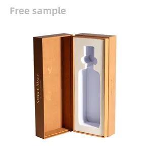 Custom Printing Cardboard Luxury Red Wine Whisky Vodka 500750Ml Paper Flip Cover Packaging Shipping Gift Box For Wine Bottle