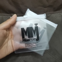 Personalizado pequeño reciclable ecológico de plástico negro PVC bolsa con cremallera con asa para cosméticos joyería de embalaje bolsa con cierre de cremallera