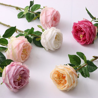 Austin Rose Kunstbloemen 45Cm Lengte Met Hydraterende Effect Echte Touch Rozen Voor Bruiloft Home Decor Verpakt In Doos