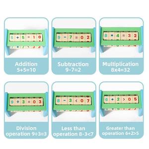 Horloge en bois avec cubes mathématiques, jouet éducatif en bois pour l'apprentissage précoce, cubes mathématiques en bois pour stimuler le cerveau, addition et <span class=keywords><strong>division</strong></span> logiques - Product Image 3