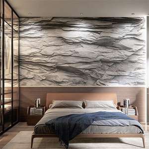 3D Relief Pierre Ardoise Papier Peint Film Et Télévision Décoration Haut De Gamme Salon Chambre Chevet Tv Fond Mur - Product Image 3