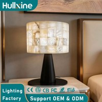 Lampe de table LED en marbre espagnol Hullxine - Design moderne pour salon, chambre, hôtel, villa, personnalisable, alimentation filaire