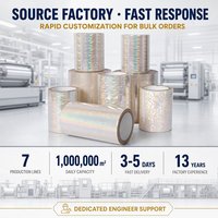 Film de lamination holographique en gros 30 microns BOPP auto-adhésif sans bulles pour emballage cadeau et cosmétique