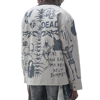 Haute qualité personnalisable hommes Hip Hop veste décontracté coton confortable lettre motif imprimé manteau Logo XL tissu personnalisé