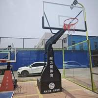 Höhenverstellbares Indoor/Outdoor Basketball-System mit Sicherheitsbasis aus gehärtetem Glas und Aluminiumrahmen für Sportplatz-Ausrüstung