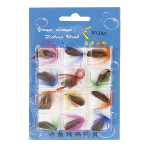 12 Uds señuelo de pesca de acero inoxidable mantequilla mosca insectos diferentes estilos salmón moscas trucha cebos de agua media río lago pesca - Product Image 5
