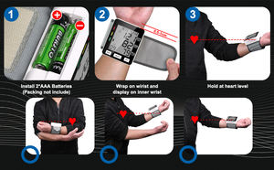 Pulso portátil Monitor de Pressão Arterial com Tela LED recarregável BP Monitor Automático Inteligente Alimentado por Eletricidade - Product Image 3