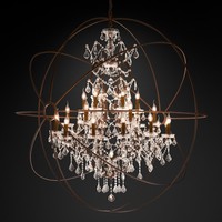 Lustre LED en cristal de style américain personnalisé en forme de cage à oiseaux pour hôtel, mariage, salon et salle à manger - Éclairage de luxe