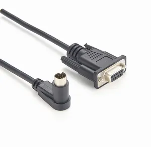 8P Mini Din MaleにFemale DB9 RS232 PLC Programming Adapter Cable 10Ft