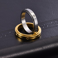 Nouveautés Bijoux Bien-être : Bague Anti-Anxiété Tendance en Acier Inoxydable 4mm, Vente en Gros, pour Filles, Épouses, Femmes