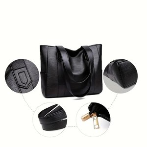Borsa a Spalla Vegana Vintage Retrò Grande Capacità Borsa Casual da Donna per l'Estate e il Lavoro Borsa Tote alla Moda da Signora - Product Image 3