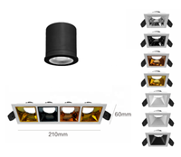 GUPO Empotrado Mini Pequeño foco LED Cambiable Rectangular Cuatro Cabezas Rejilla Led MR11 Lámpara Foco