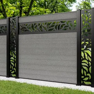Vendita diretta in fabbrica recinzione da giardino in Wpc con recinzione a traliccio e cancelli pannello di recinzione in Wpc per esterni