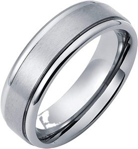 2025 Titanium Double Polished <strong>Matte</strong> <strong>Ring</strong> With Round High Polished Edges - Product Image 2