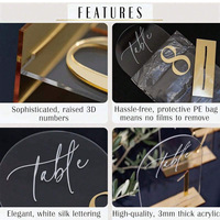 Support de numéros de table personnalisé en acrylique double face, élégant et miroir, pour événements et mariages - Prix de gros
