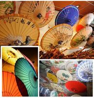 Payung Kertas Pernikahan Desain Tradisional Cina Putih Murah Grosir Cina 8 Tulang Kontrol Otomatis Penuh Sutra