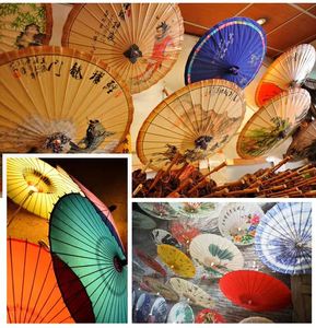 Parasol de mariage en papier blanc chinois pas cher en gros avec logo - Product Image 3