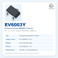 Transistor MOSFET à canal N 60V 3A SOT-23, niveau logique, faible RDS(on) 105 mΩ, équivalent au convertisseur DC-DC PMV37ENEA pour commande de moteur