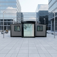 Maison conteneur pliable à double aile, faible coût de transport, en acier préfabriqué, contemporaine, pour extérieur, construction rapide, cabine modulaire