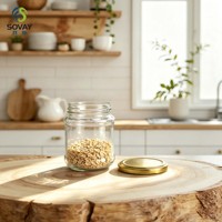 Stoples Kaca Tahan Makanan 280ml dengan Tutup Ulir untuk Pengawetan Dapur dan Bisnis Pengemasan Makanan Ritel
