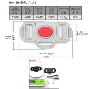 Hebilla de Cinturón de Seguridad para Cochecito, Correa de Arnés de Seguridad, Dos Hebillas de Liberación Lateral de Plástico - Product Image 2