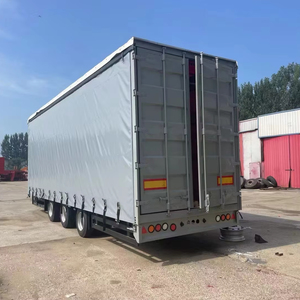China Supply 3 Axles Curtain Side Food Semi Trailers <b>Van</b> <b>Box</b> Cargo Trailer Truck for Sale - Product Image 1