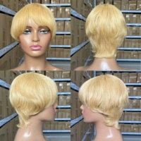 Perruques de cheveux d'elfe pas chères - Perruques en cheveux humains pour elfes, style frisé, cheveux naturels raides courts bruns blonds