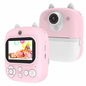 2.4インチ 12MP タイムリー印刷カメラ 1080P キッズデジタルビデオカメラ かわいいミニポケットプリンターカメラ 子供用ギフトおもちゃ P2 B1 - Product Image 1