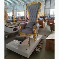 Obei — chaise de luxe pour Salon de manucure, fauteuil de Spa de pédicure, à dossier haut, doré, avec Jet, usine Offre Spéciale