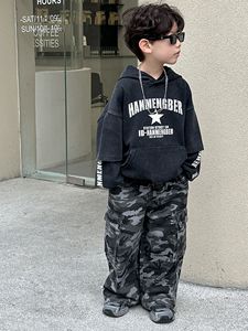 Jeans de travail camouflage de haute qualité pour garçons, collection Printemps-Automne, avec design de poches rétro style streetwear, vêtements pour enfants (OEM/ODM) - Product Image 3
