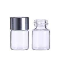 Mini flacons en verre de 2 ml pour sérum cosmétique, huiles essentielles, échantillons, pots de stockage transparents ou noirs avec bouchon à vis, 2 cc