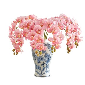 Ramo de flores artificiales de Phalaenopsis de estilo europeo, elegante adorno de flores artificiales de alta calidad para decoración del hogar. - Product Image 5