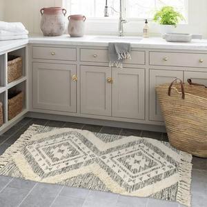 מרוקאי מודפס כותנה מצויץ ארוג אמבט עם גדילים מכונת רחיץ פרינג 'אקסנט לזרוק שטיח מחצלות מטבח שטיח - Product Image 4