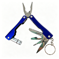Mini-pince multifonction en acier inoxydable, kit d'outils pliables multifonctions avec lumière LED pour la randonnée, la survie et les réparations