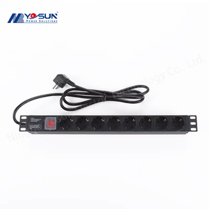 1U 19inch on off <strong>Switch</strong> German Schuko <strong>Euro</strong> 8 Way Cabinet Aluminium PDU Power Distribution Unit Socket for Data Center - Product Image 1