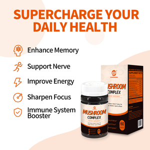 <span class=keywords><strong>Capsules</strong></span> de supplément de champignons, 450ml 600mg Chaga, Lions Mane, Reishi, Turkey Tail, Maitake, <span class=keywords><strong>Agaricus</strong></span> Blazei - Product Image 2