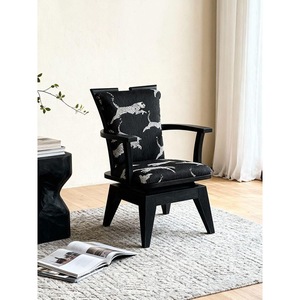 French Style Single Sofa <b>Chair</b> White Tiger Print Swivel Casual Home <b>Chair</b> Living Room Bedroom Office Use - Product Image 2