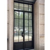 Puertas de Entrada de Vidrio Francés, Resistentes al Viento, Superficie Acabada, para Uso en Villas, Construcción de Acero