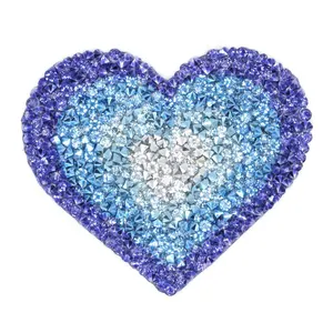 Custom Broken Heart Valentine Bead Hearts Iron On Patch Embroidered Embroidery Love Chenille Sequin Patches For Clothing