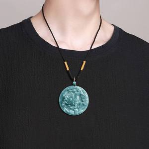 หยกธรรมชาติสีน้ำเงินหยกน้ำม้าจักรราศีจีน จี้หยก UNISEX ดีไซน์ดั้งเดิมสไตล์จีน ของขวัญพร้อมใบรับรอง DW55 - Product Image 4