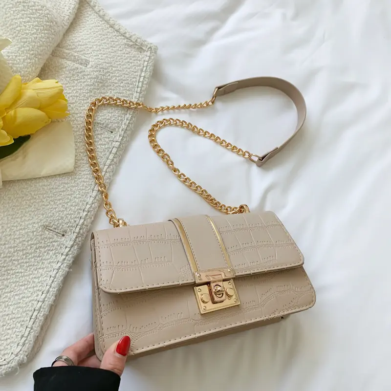 Nieuwe Mode Kleine Vierkante Tas Een Schouder Crossbody Messenger Bag Voor Dames