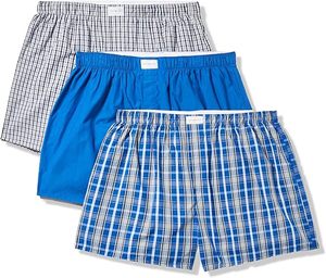 Custom Made Men's Front Open Pouch Plaid Stripes Underwear Loose Cotton Shorts Briefs Men Short for Men - Product Image 1