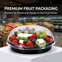Boîte alimentaire ronde personnalisée en PET écologique, directement de l'usine, pour salades de fruits et légumes, snacks à emporter, emballage sous blister