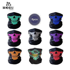 Mascarilla Facial de Ciclismo Yingbiao con Estampado de Calavera, Pañuelo Multifuncional para Exteriores, Unisex, Juego de 8 Piezas - Product Image 1